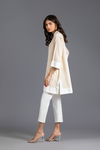 Beige Color Block Tunic with CroppedTrousers