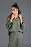 Army Green Linen Co-Ord Set
