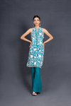 Floral Jaal Embellished Tunic with Matching Flared Trousers