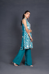 Floral Jaal Embellished Tunic with Matching Flared Trousers