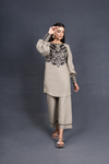 Sage Green Ribbon Worked Tunic with Culottes