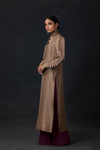Long Raw Silk Tunic with Flared Pants