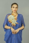 Sequinned Kaftan with Silver Flower Detail