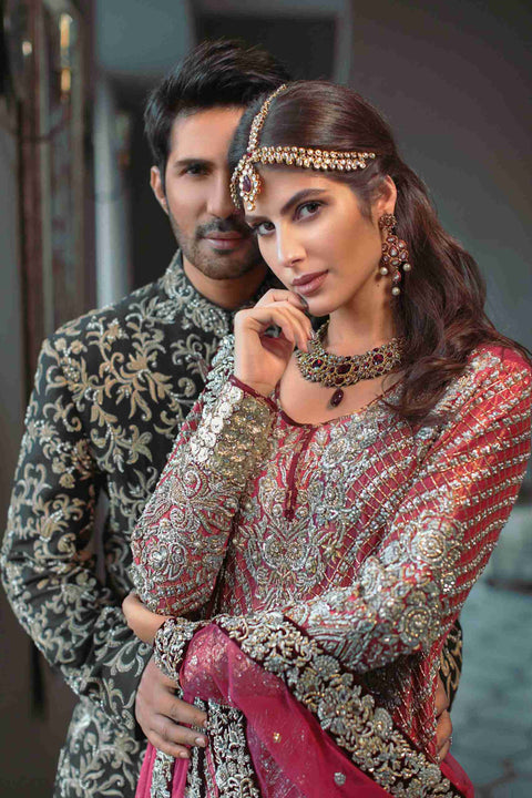 Pink Fully Embelished Bridal Kameez with Heavy Net Dupatta & Embellished Gharara