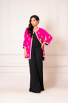 Hot Pink Crystal Motif Jacket with Jumpsuit